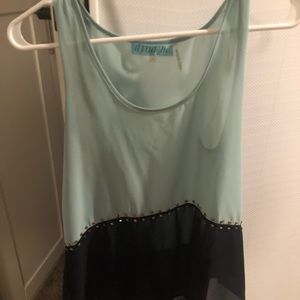 Turquoise and dark blue tank top